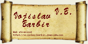 Vojislav Barbir vizit kartica